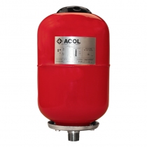 ACOL AT008L-1-R-F 囊式膨胀罐(立式) 压力罐/气压罐 8L 不锈钢接口 G3/4外螺纹(6分管螺纹) 最大承压10bar 红色 EPDM橡胶球囊
